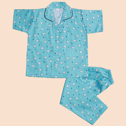 Unisex Printed Top and Bottom Pyjamas Night Dress