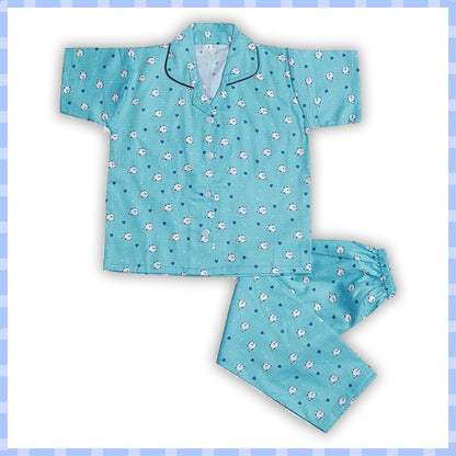 Unisex Printed Top and Bottom Pyjamas Night Dress