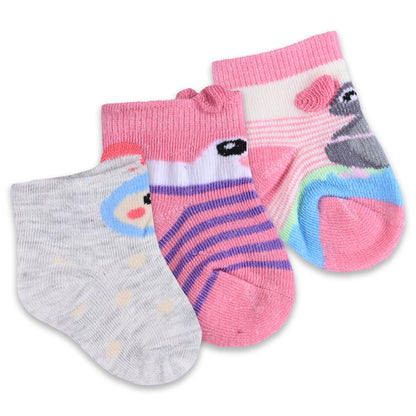 Set of 3 Infants Cartoon Cotton Socks