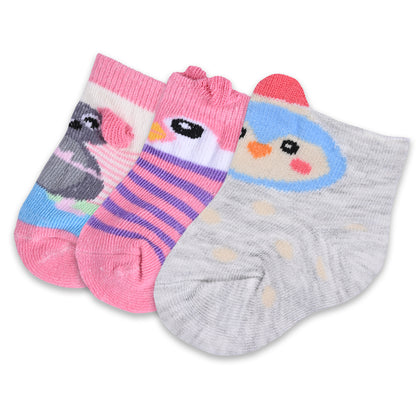 Set of 3 Infants Cartoon Cotton Socks