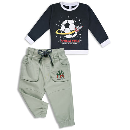 Boys Printed Sweatshirt and Jean Clothing Set