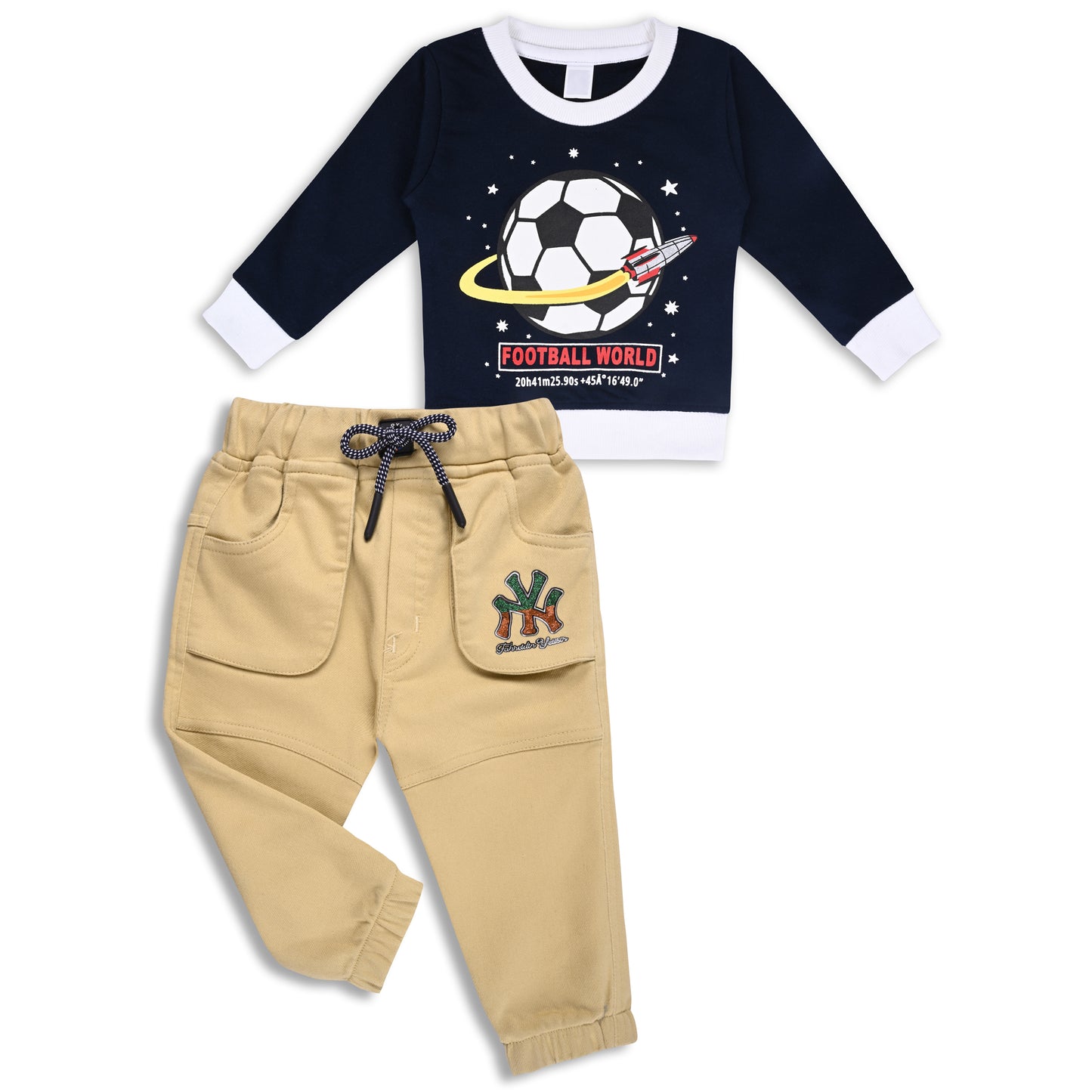 Boys Printed Sweatshirt and Jean Clothing Set