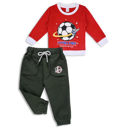 Boys Printed Sweatshirt and Jean Clothing Set