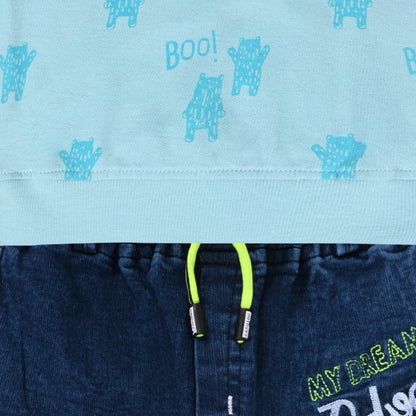 Boys Printed Sweatshirt and Jean Clothing Set