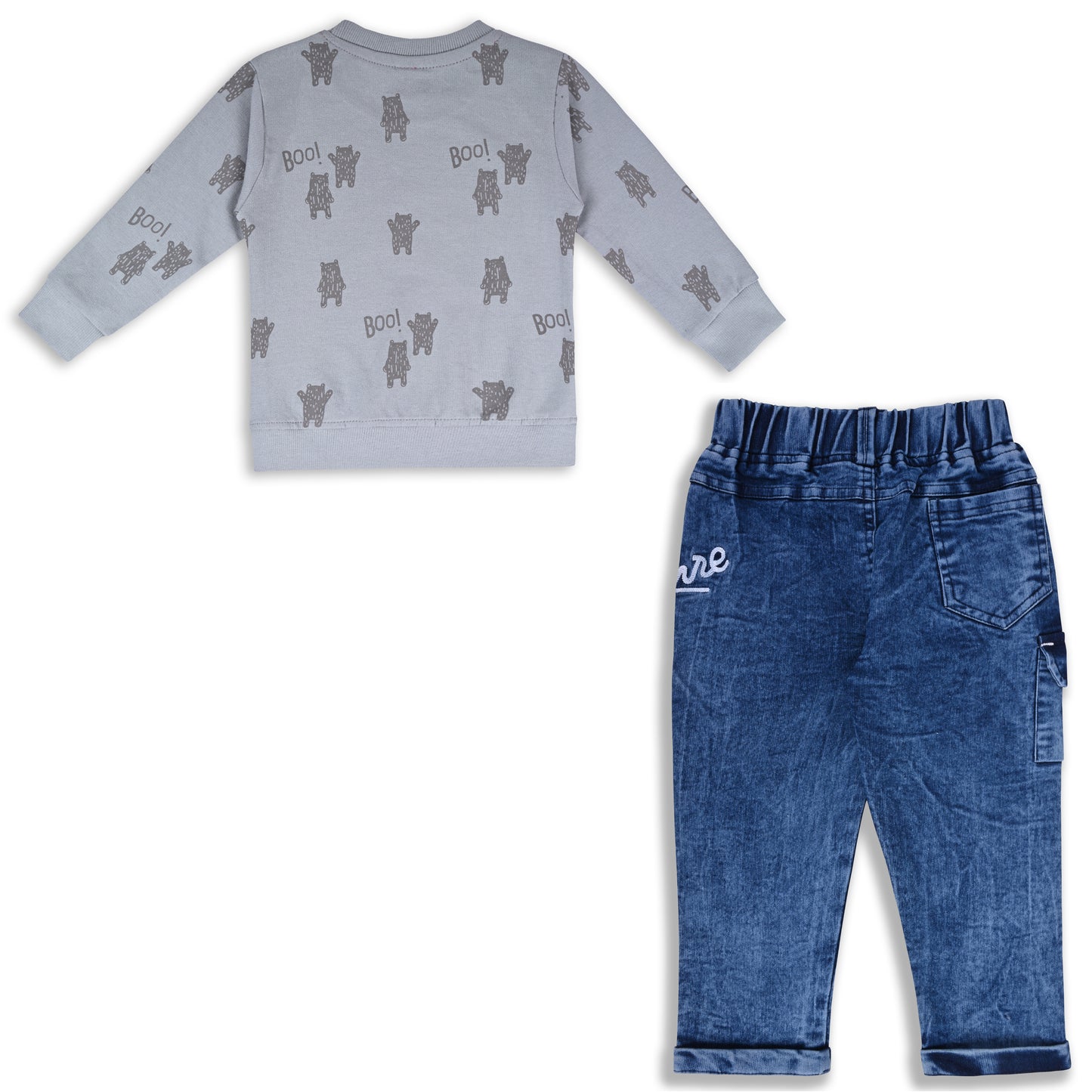 Boys Printed Sweatshirt and Jean Clothing Set