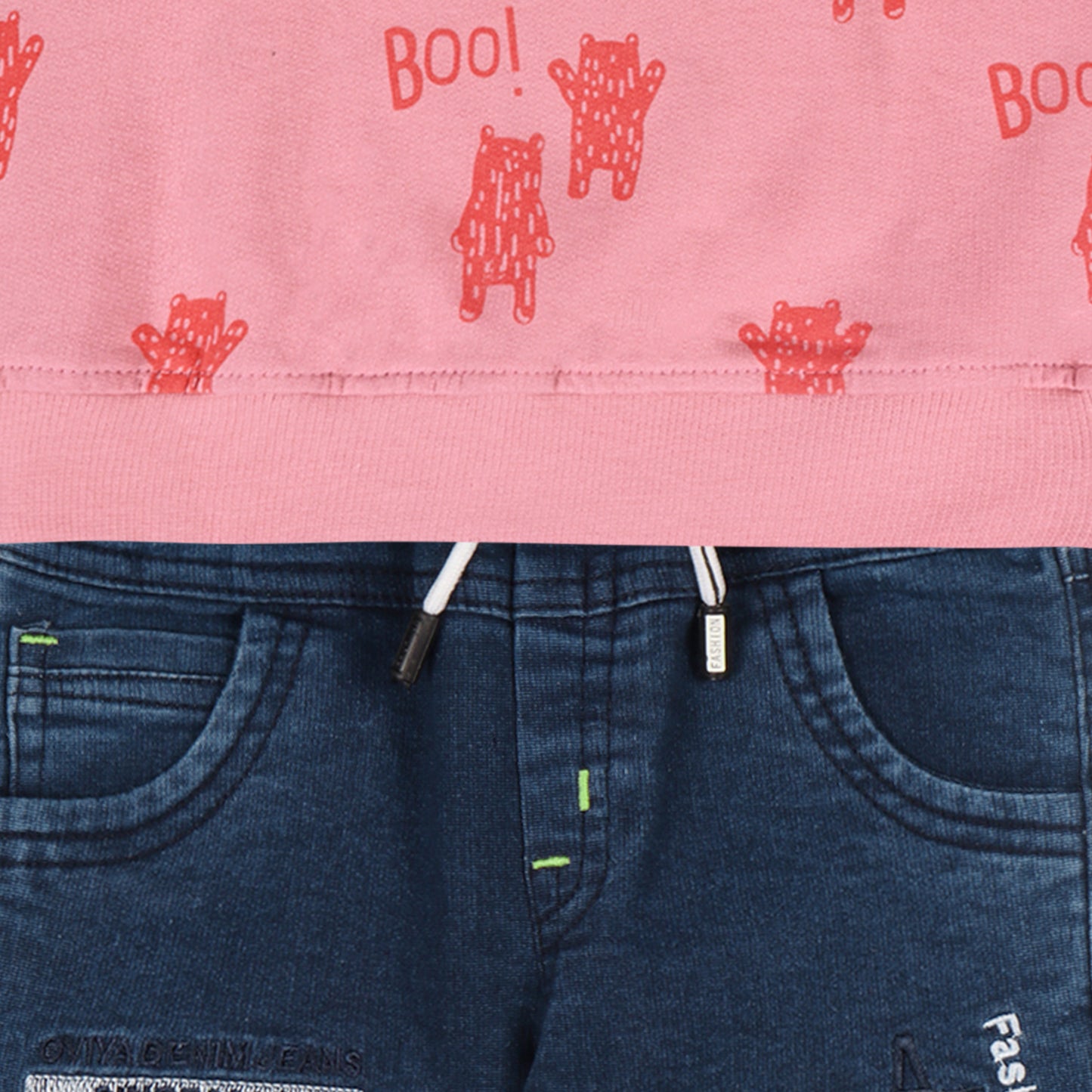 Boys Printed Sweatshirt and Jean Clothing Set