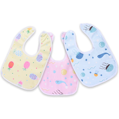 Infant Kids Pack Of 3 Printed Waterproof Lining Bibs