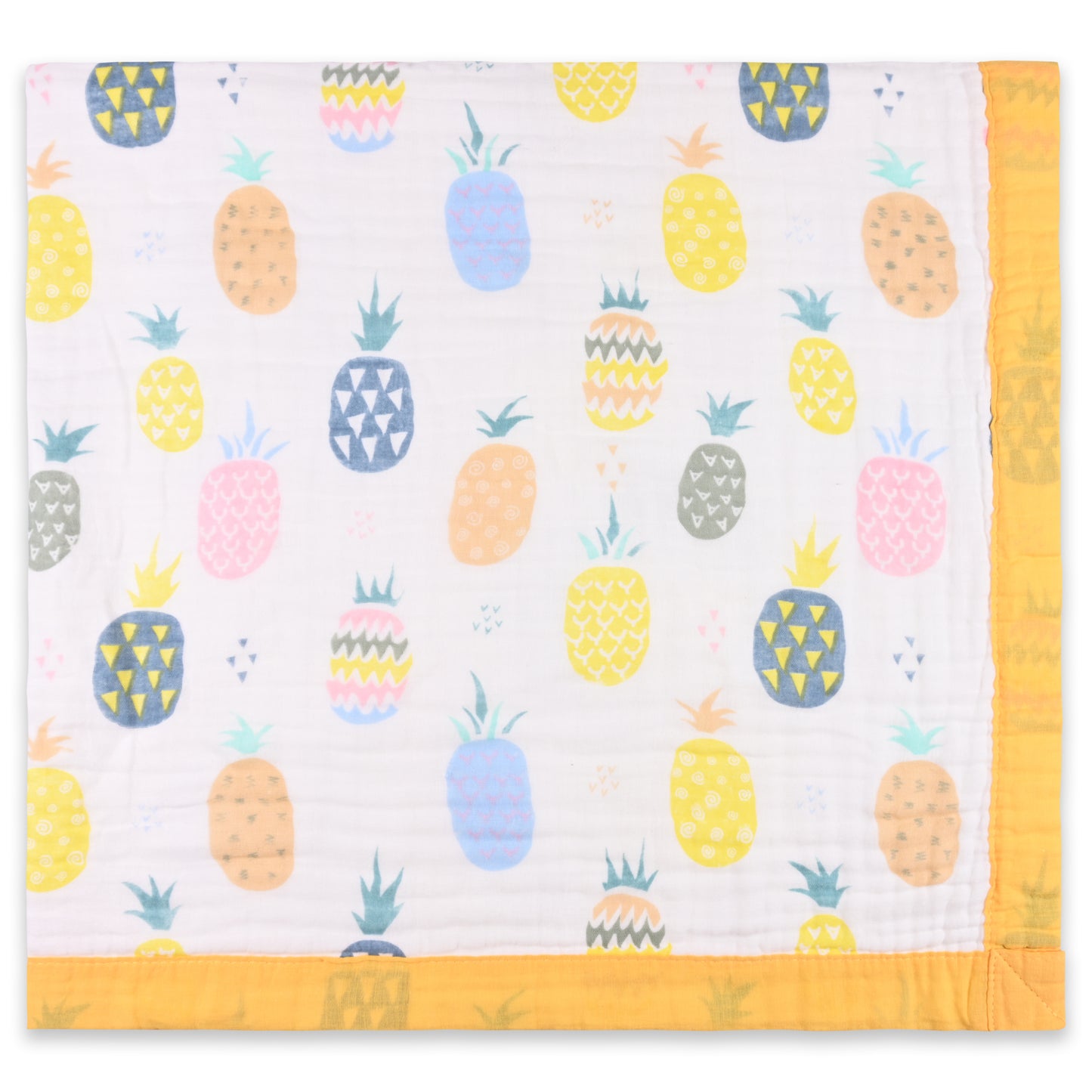 Infants Musted Yellow Printed Muslin Blanket