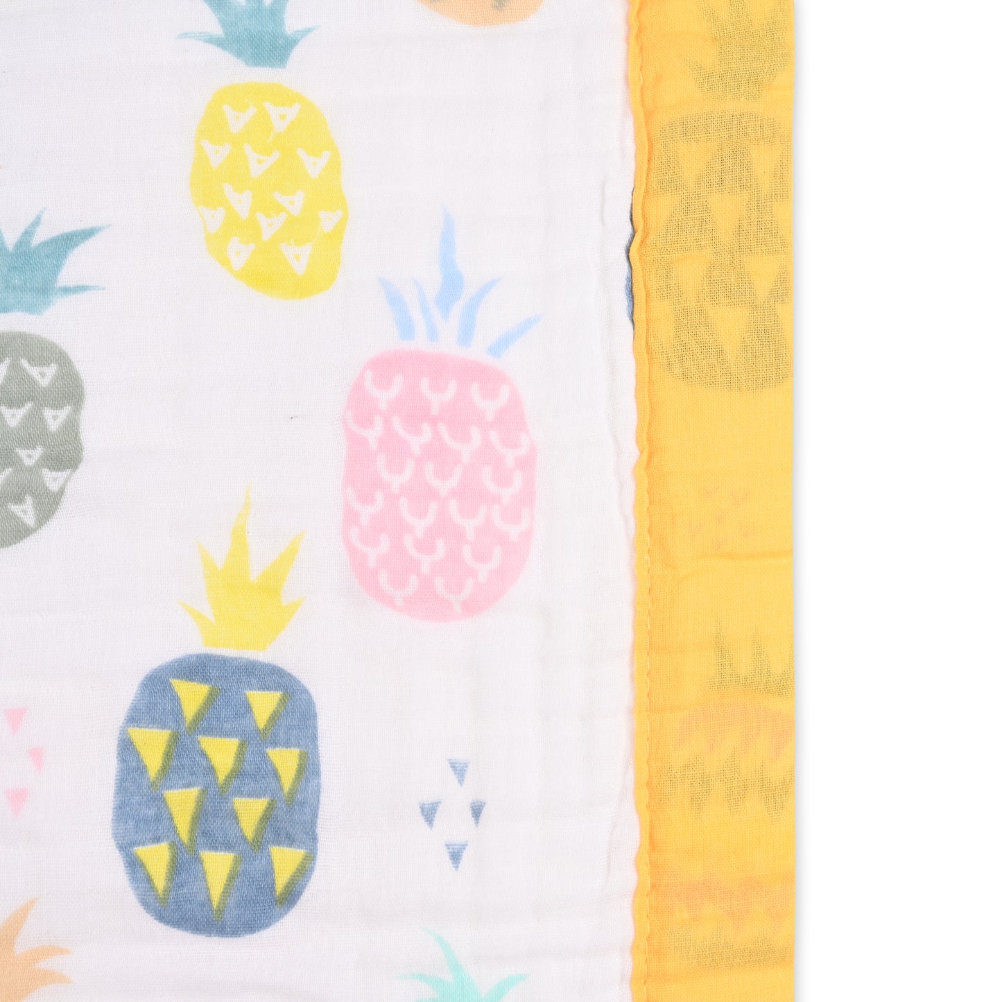 Infants Musted Yellow Printed Muslin Blanket