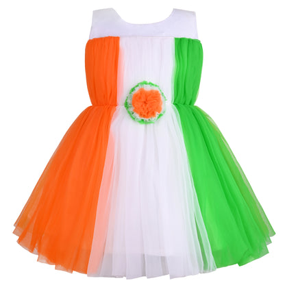 Girls Tri-Color Fit and Flare Dress