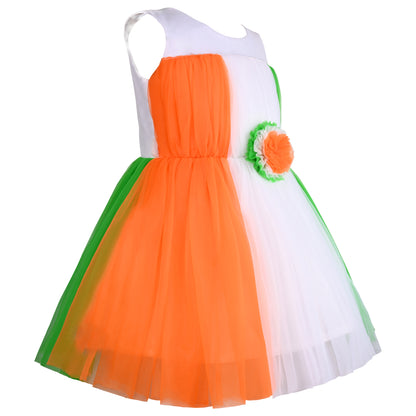 Girls Tri-Color Fit and Flare Dress