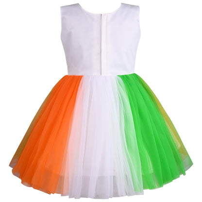 Girls Tri-Color Fit and Flare Dress