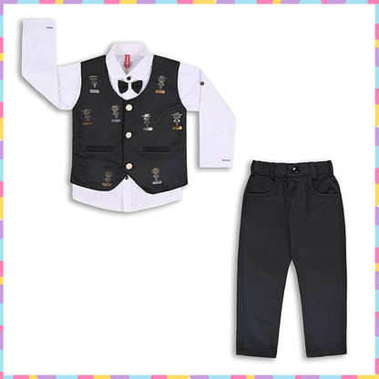 Wish Karo Shirt With Waistcoat And Pant For Boys