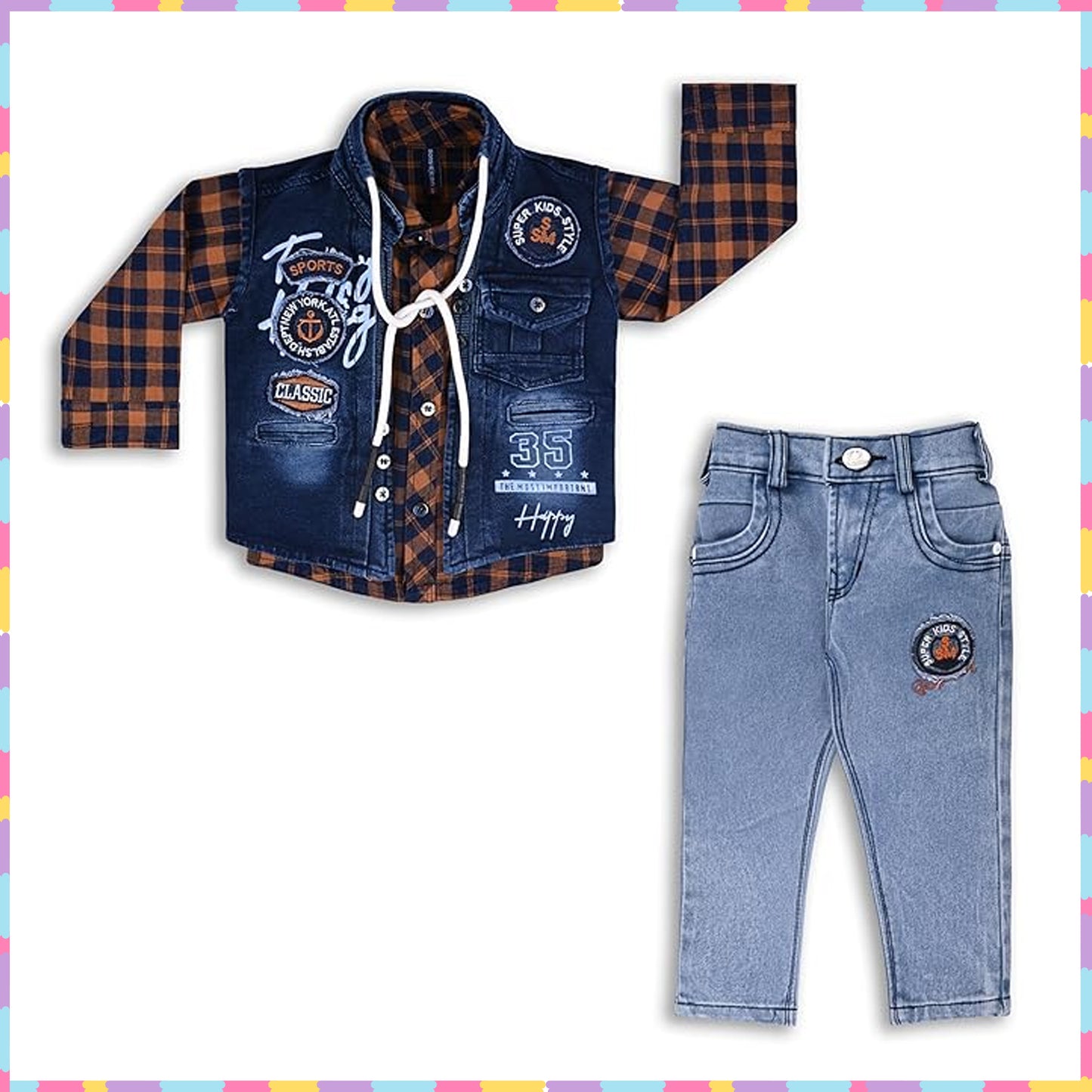 Wish Karo Shirt With Waistcoat And Pant For Boys (bsp010mstd)