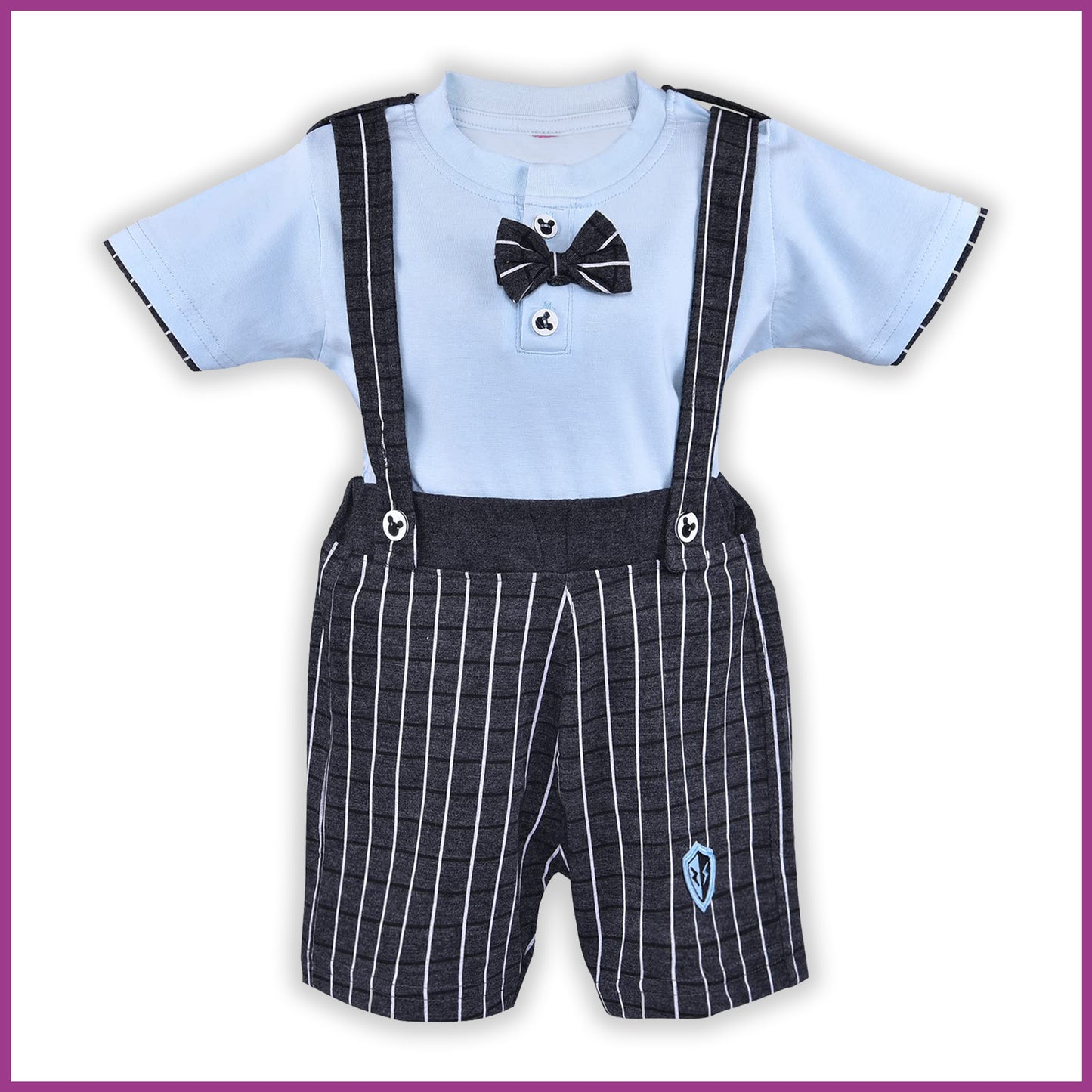 Wish Karo Baby Boys Dungaree Dress For Boys-(bt102blu)