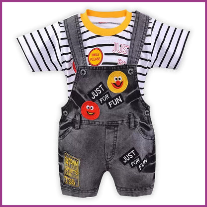 Wish Karo Unisex Dungaree Dress for Baby Boys-Baby Girls-(bt31y)