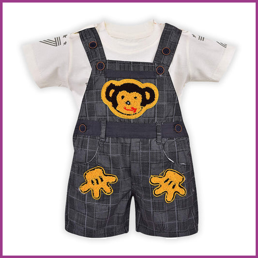 Wish Karo Baby Boys Dungaree Dress For Kids-(bt47gry)