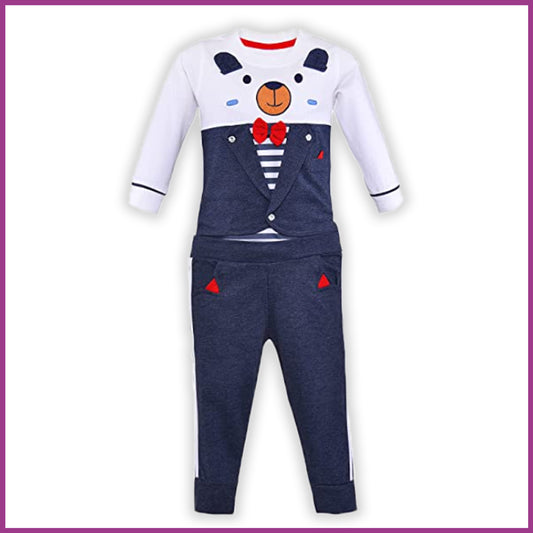 Wish Karo Baby Boys T-Shirt and Pant Clothing Set For Boys-(bt505blu)