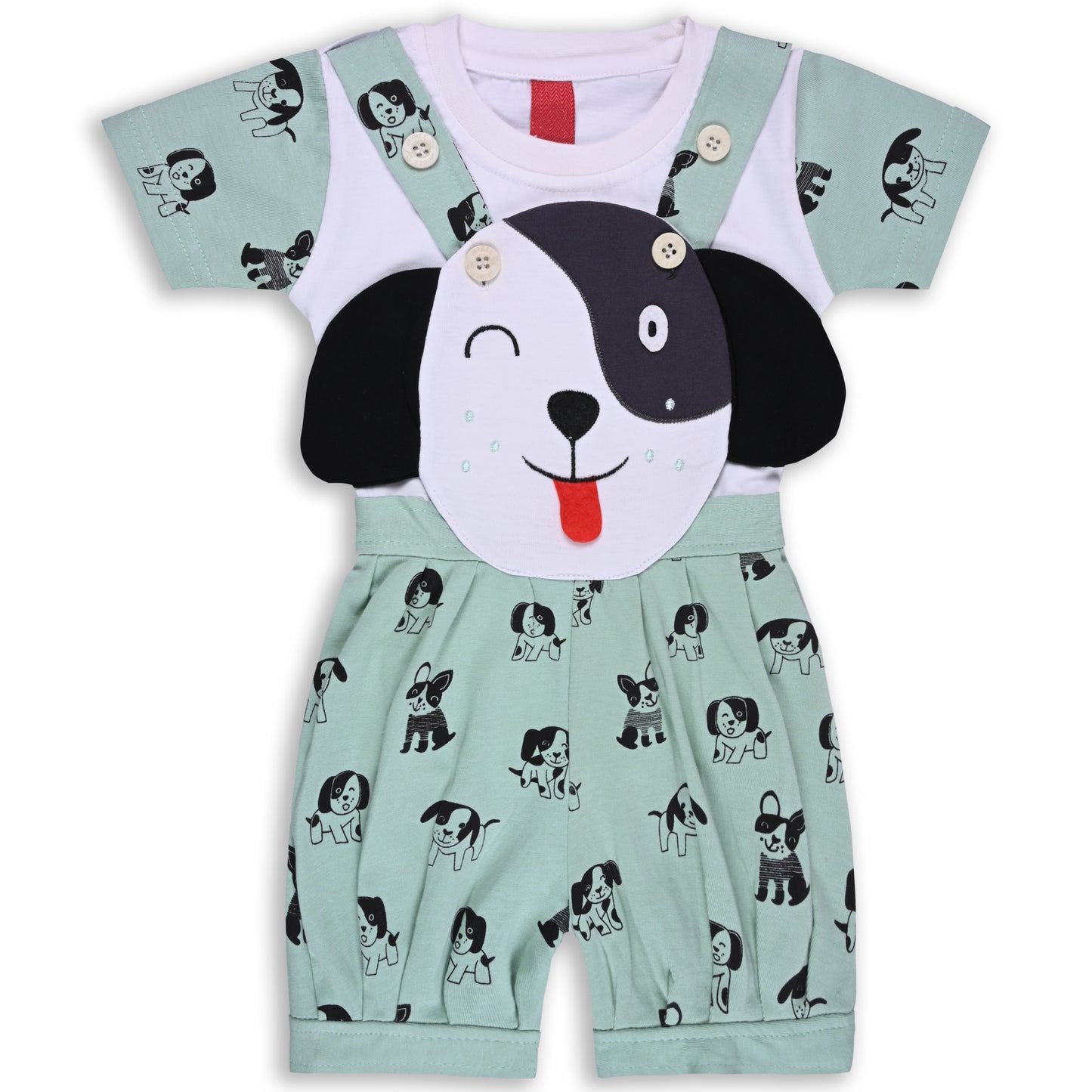 Boys Animal Print T-Shirt And Dungaree Set