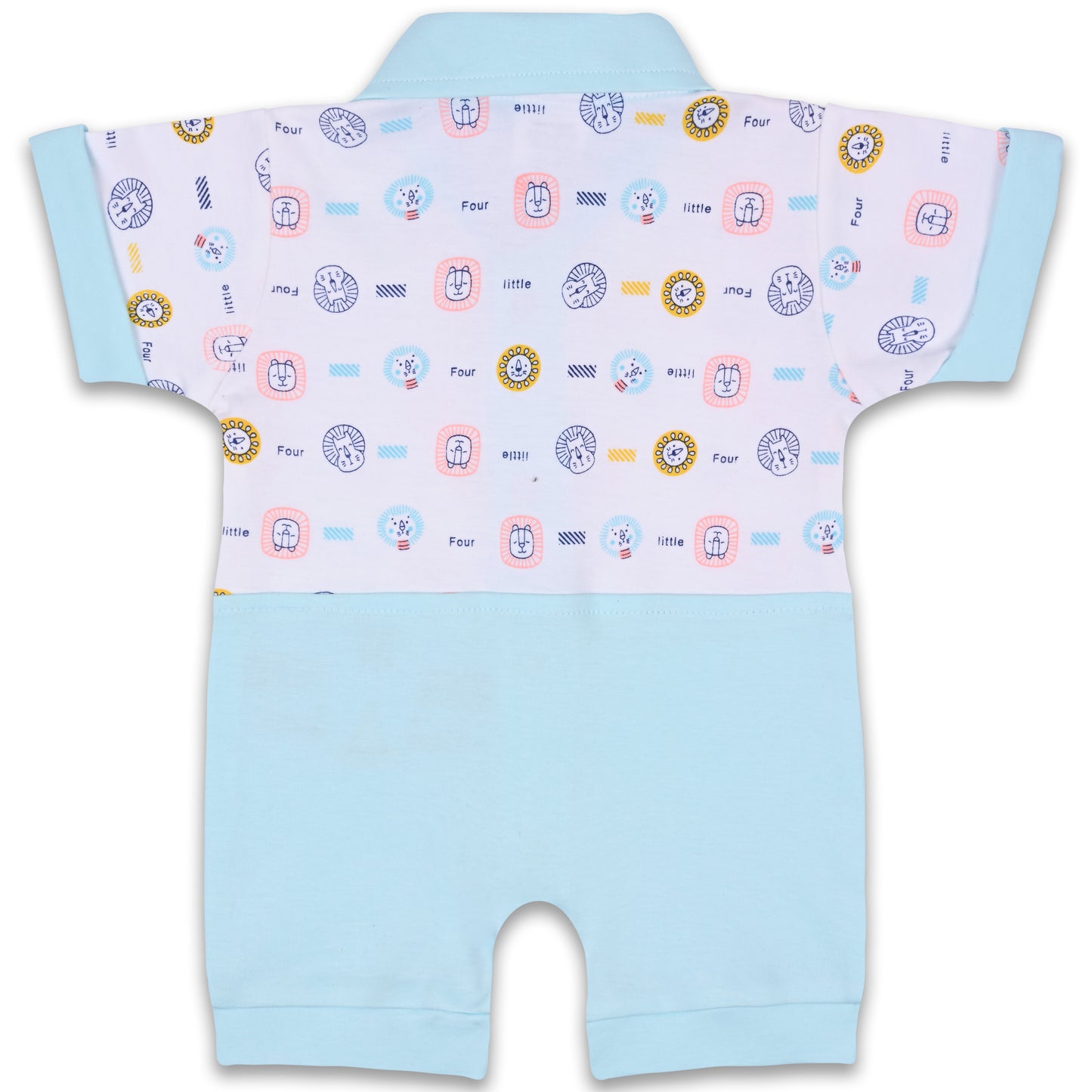 Boys Stirpes and Cotton Rompers with Pocket