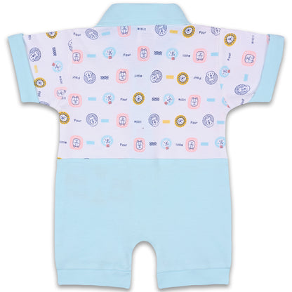 Boys Stirpes and Cotton Rompers with Pocket