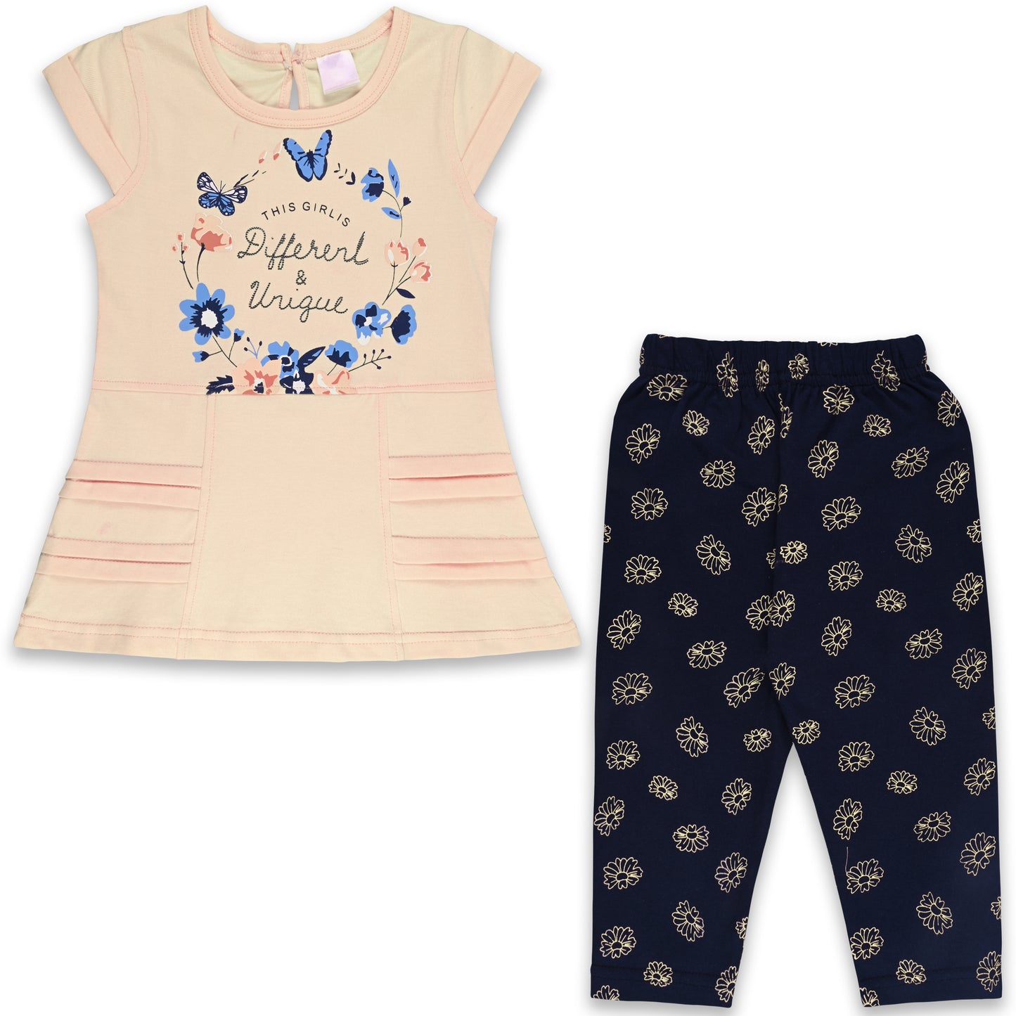 Girls Floral Printed Top and Pant