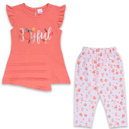 Girls Floral Printed Top and Pant