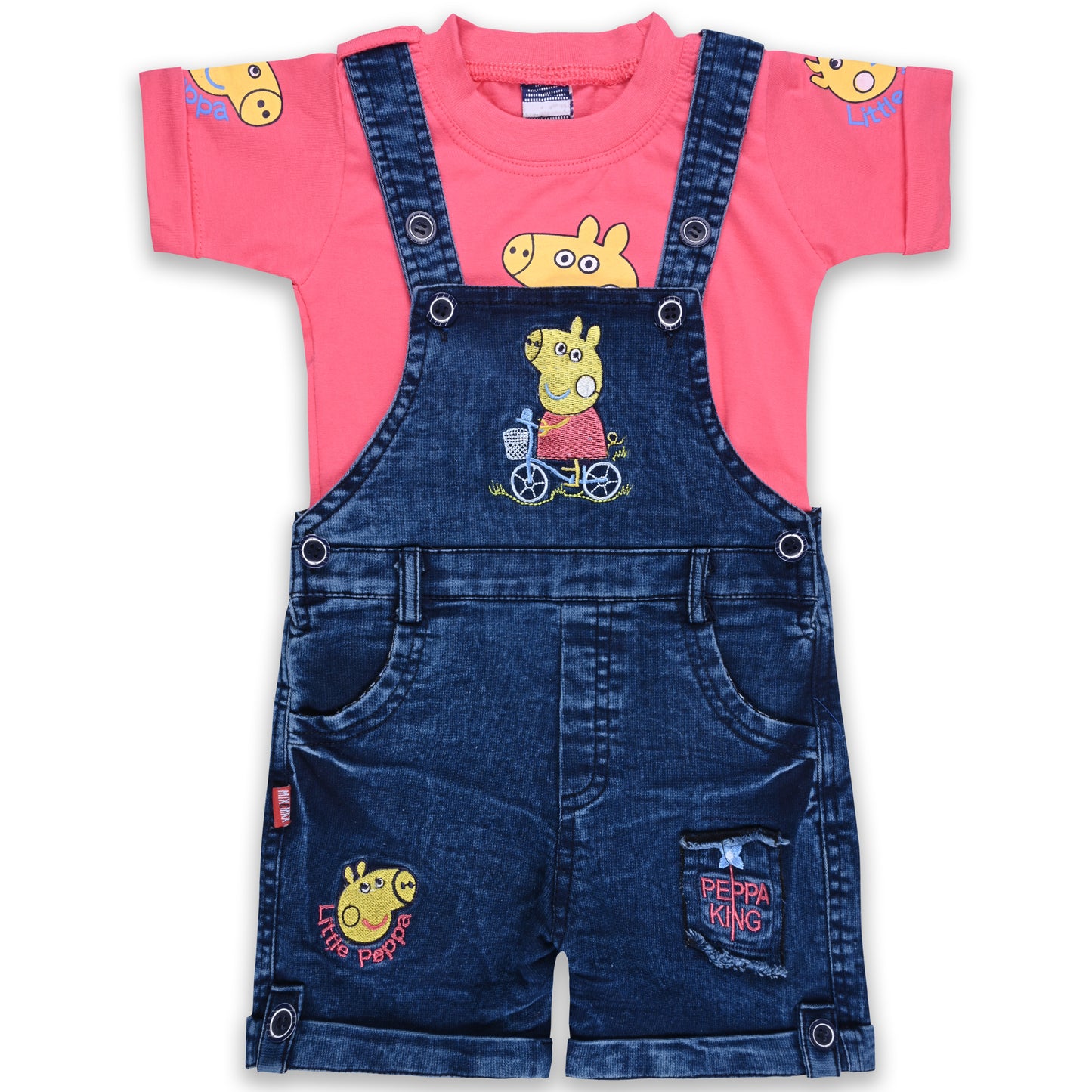 Boys Applique T-Shirt And Dungaree Set