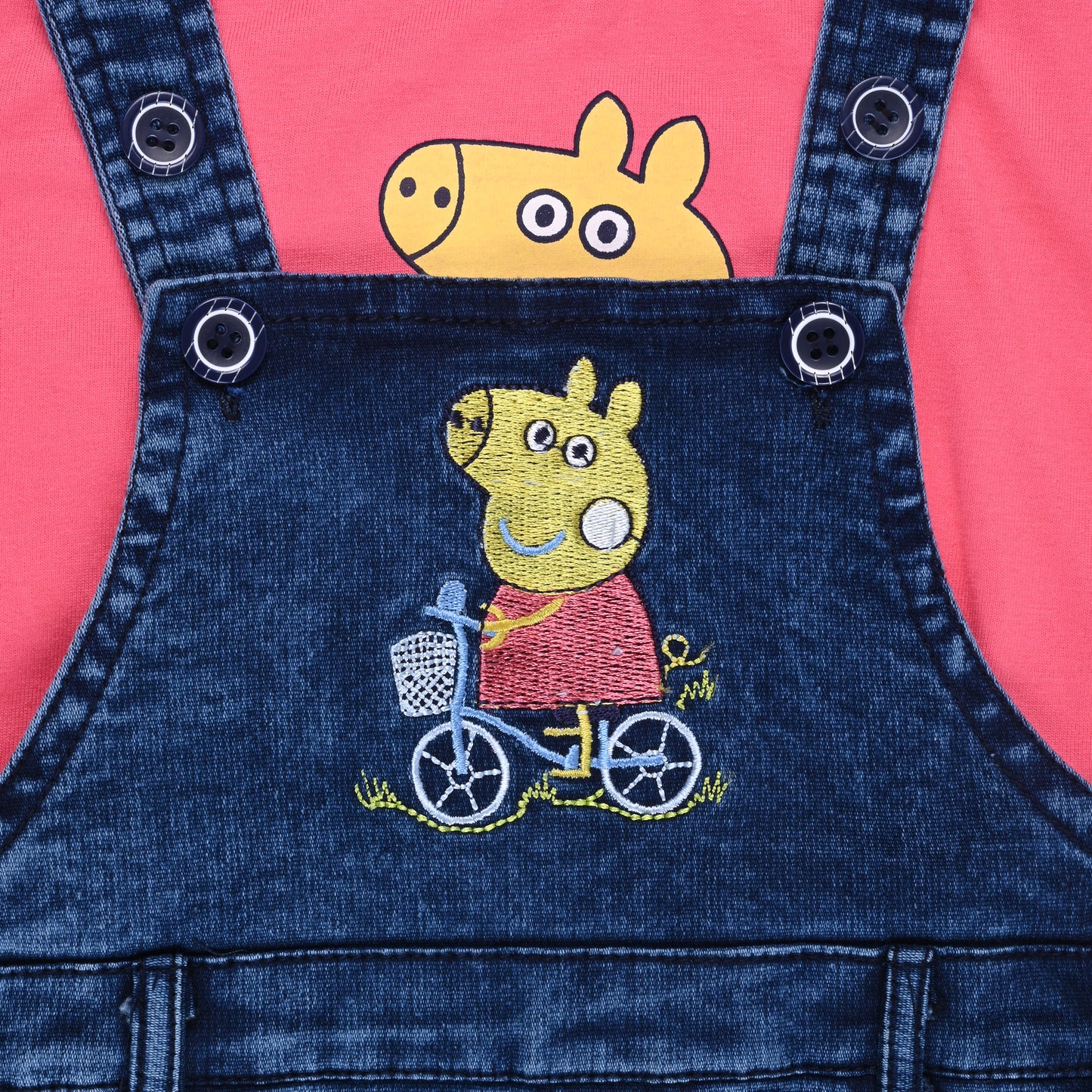 Baby Boys Peppa Pig Denim Overall Set for Kids