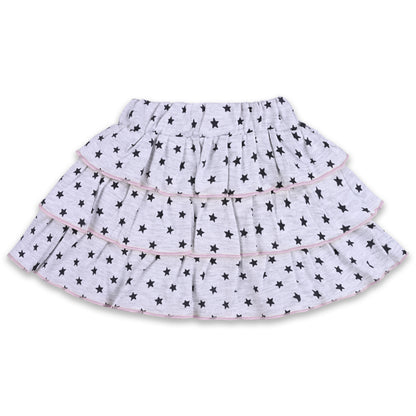 Girls Printed T-Shirt And Polka Dot Printed Skirt