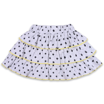 Girls Printed T-Shirt And Polka Dot Printed Skirt