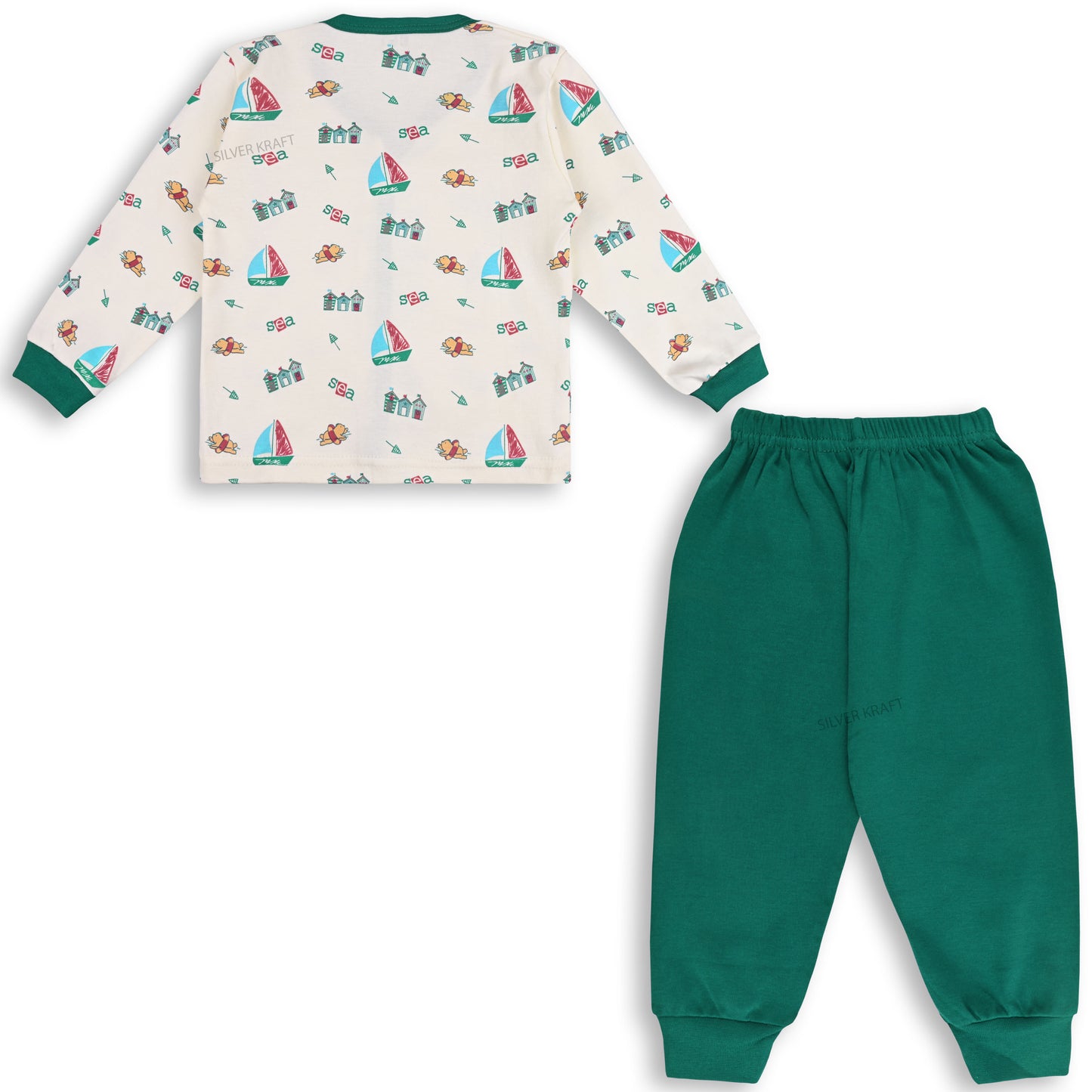 Baby Boys T-Shirt With A Printed Deign And Solid Pant