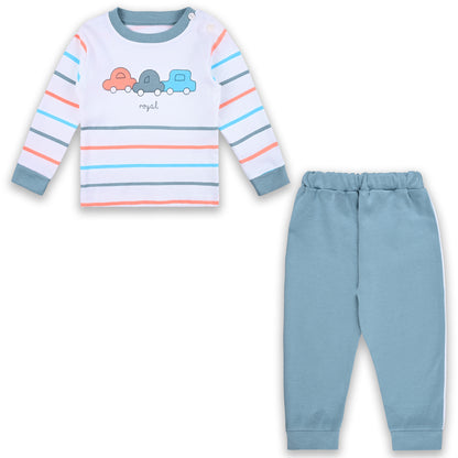 Baby Boys T-Shirt With A Printed Deign And Solid Pant