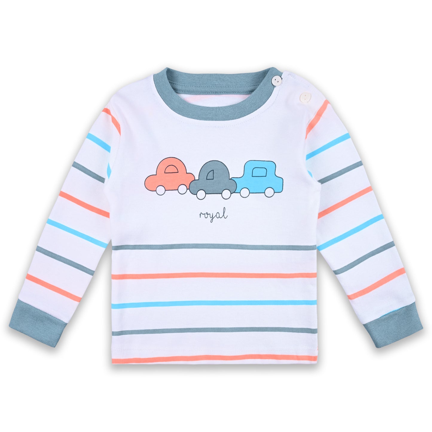 Baby Boys T-Shirt With A Printed Deign And Solid Pant