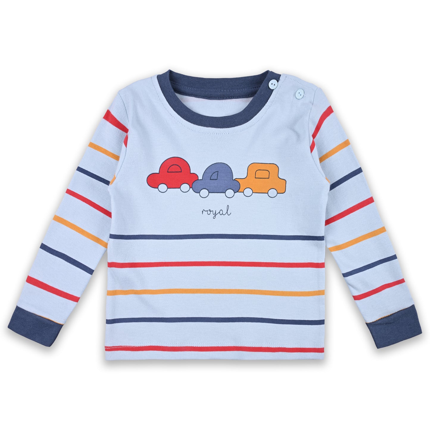 Baby Boys T-Shirt With A Printed Deign And Solid Pant