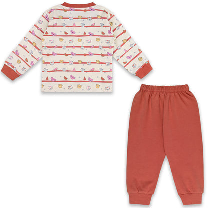 Baby Boys T-Shirt With A Printed Deign And Solid Pant