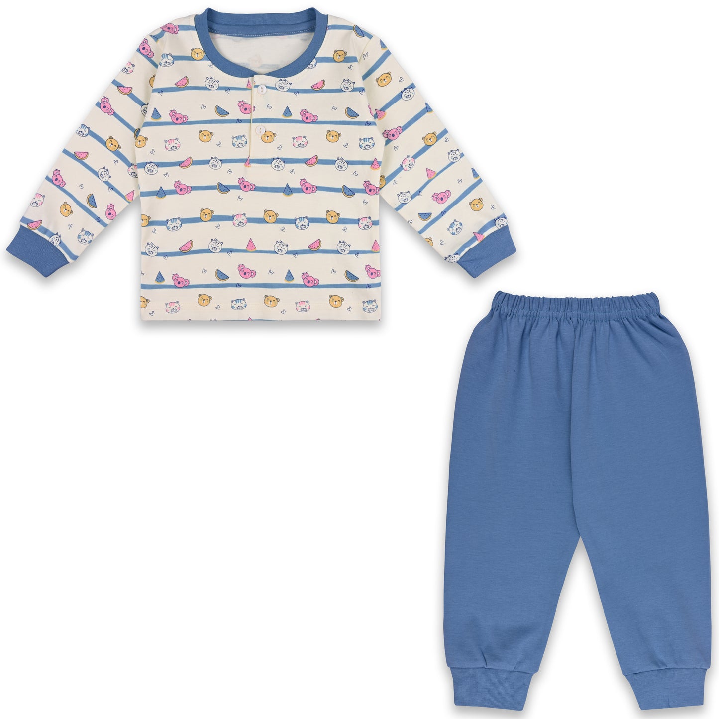 Baby Boys T-Shirt With A Printed Deign And Solid Pant