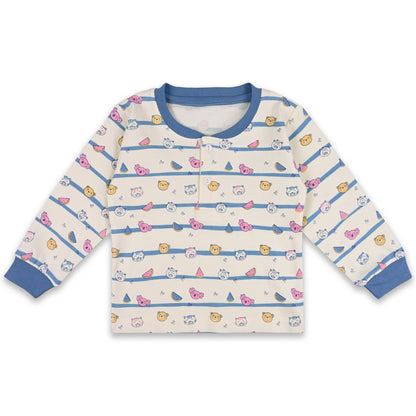 Baby Boys T-Shirt With A Printed Deign And Solid Pant