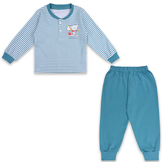 Baby Boys T-Shirt With A Printed Deign And Solid Pant