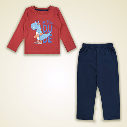 Boys Printed T-Shirt and Pant Clothing Set