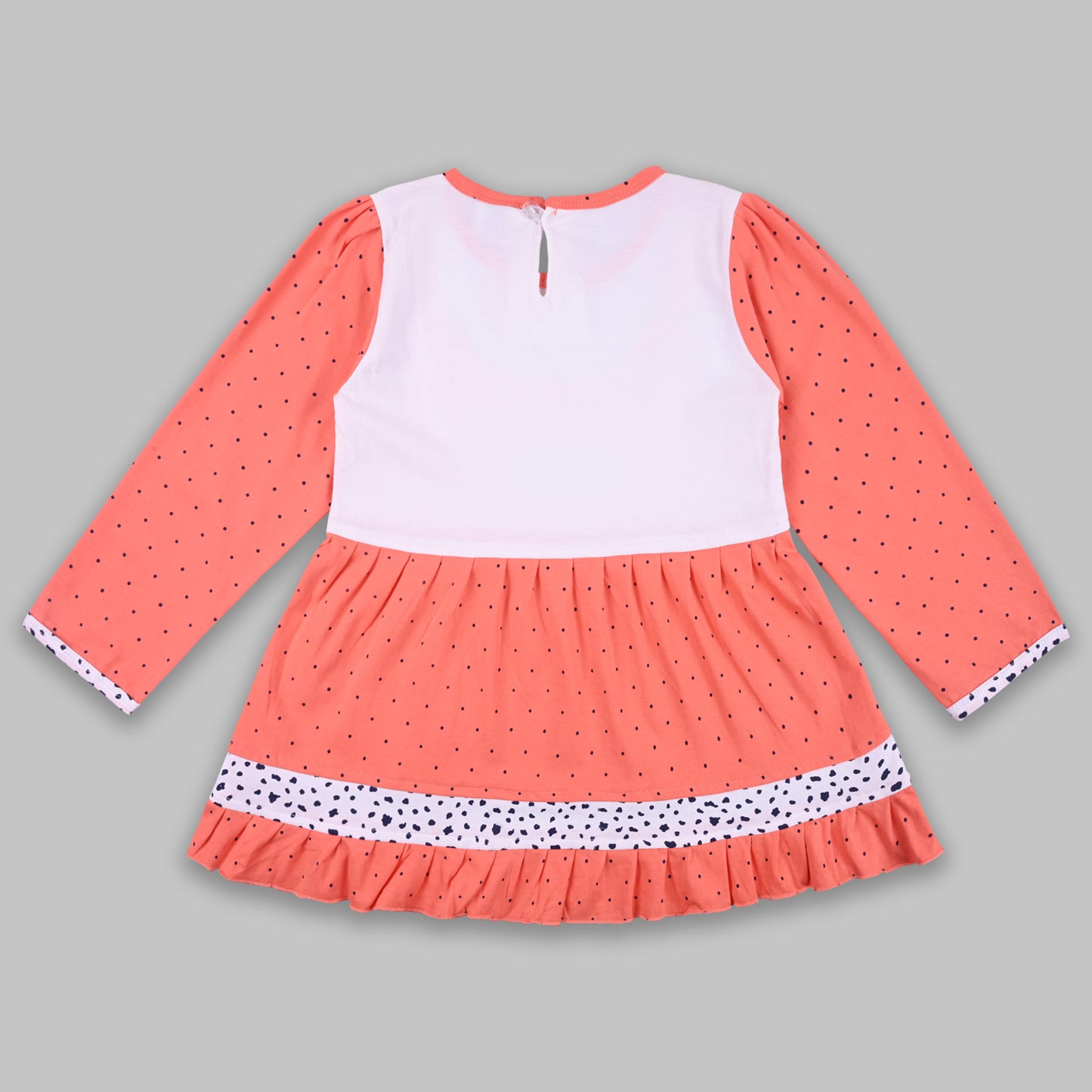 Girls Polka And Applique Print Top And Pant Full Sleeve Clothing Set