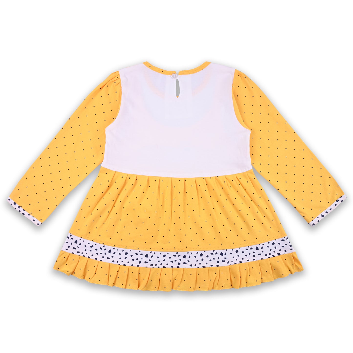 Girls Polka And Applique Print Top And Pant Full Sleeve Clothing Set