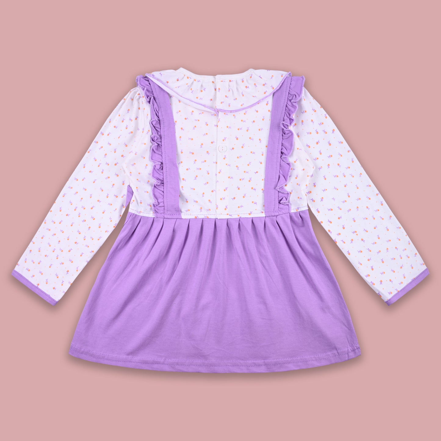 Girls Polka And Applique Print Top And Pant Full Sleeve Clothing Set