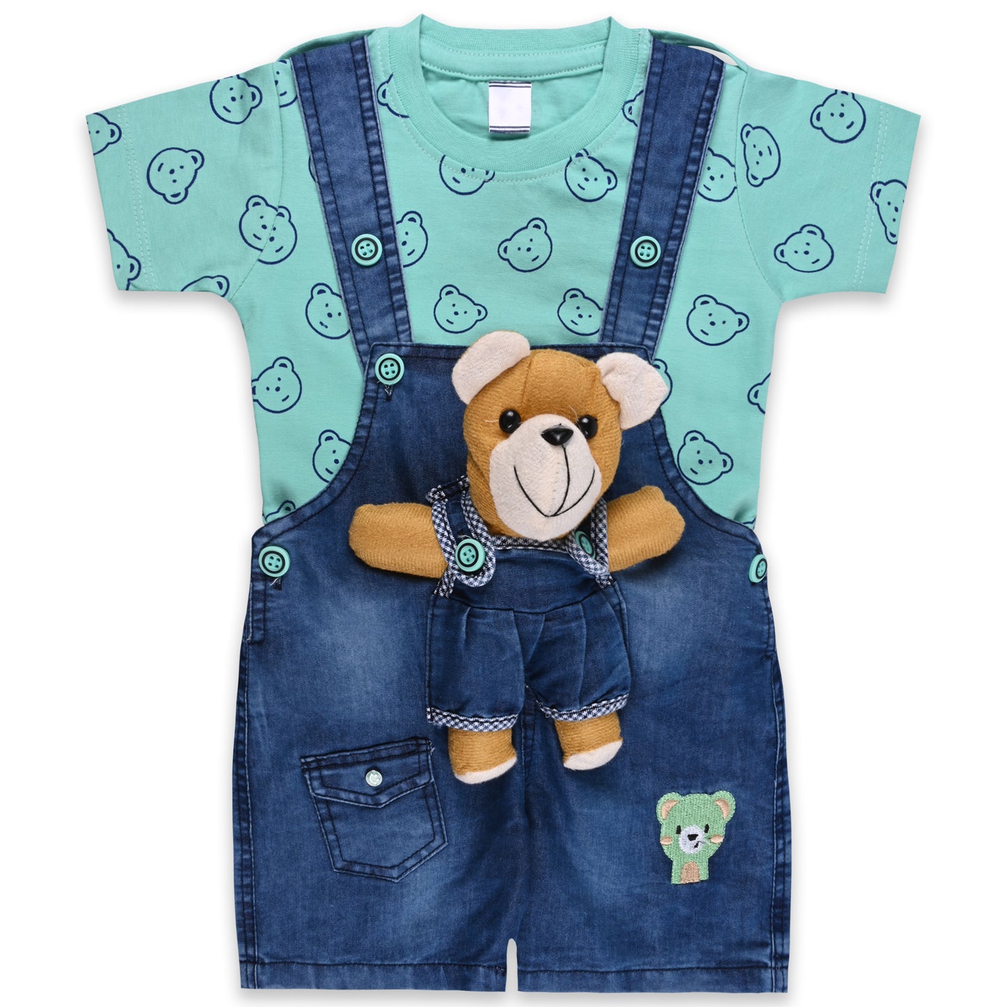 Baby Boys Applique T-Shirt and Shorts Dungaree Set