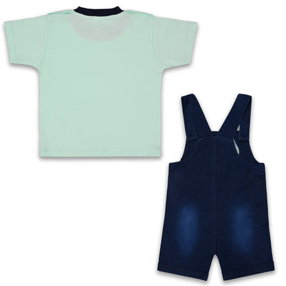 Baby Boys Applique T-Shirt and Shorts Dungaree Set