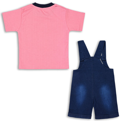 Baby Boys Applique T-Shirt and Shorts Dungaree Set