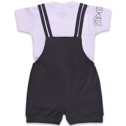 Baby Boys Striped T-Shirt and Short Dungaree Set