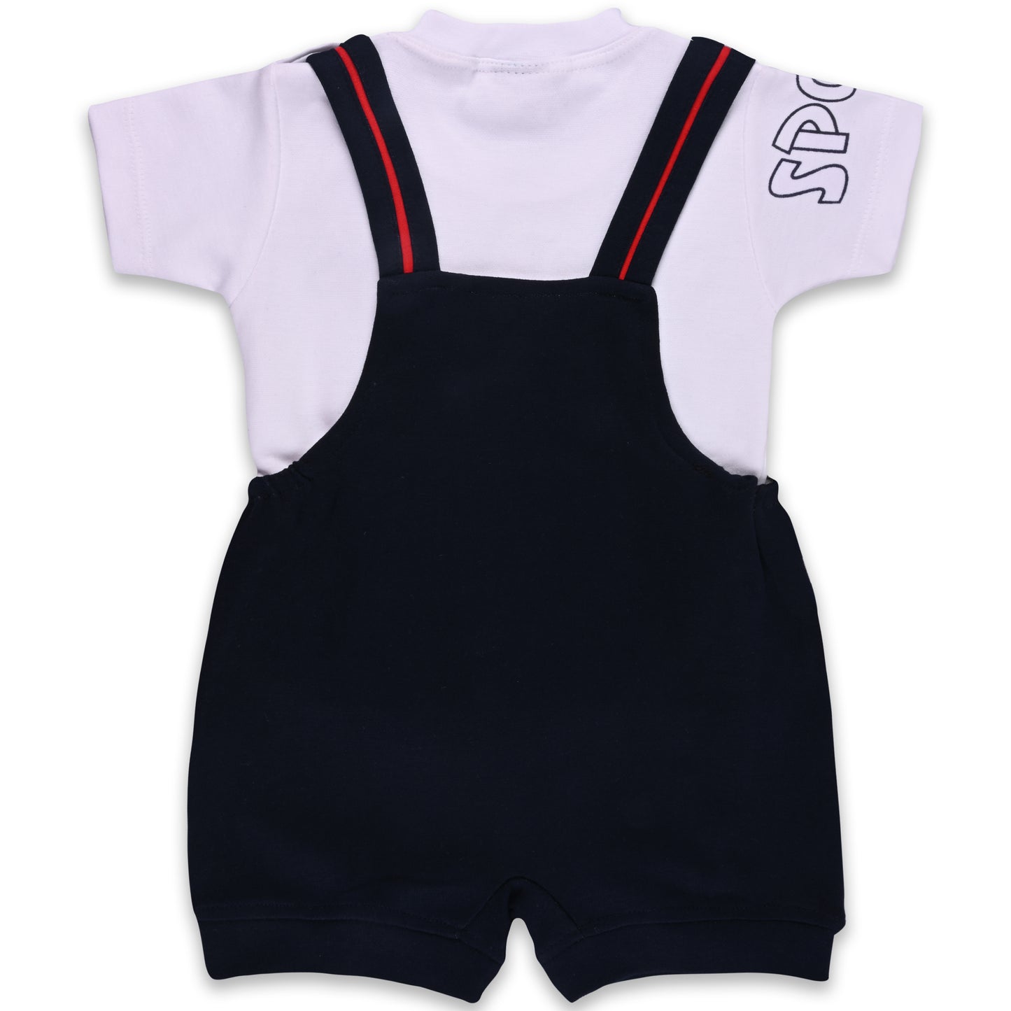 Baby Boys Striped T-Shirt and Short Dungaree Set