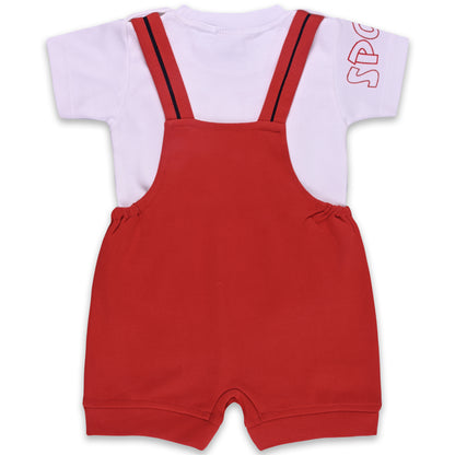 Baby Boys Striped T-Shirt and Short Dungaree Set