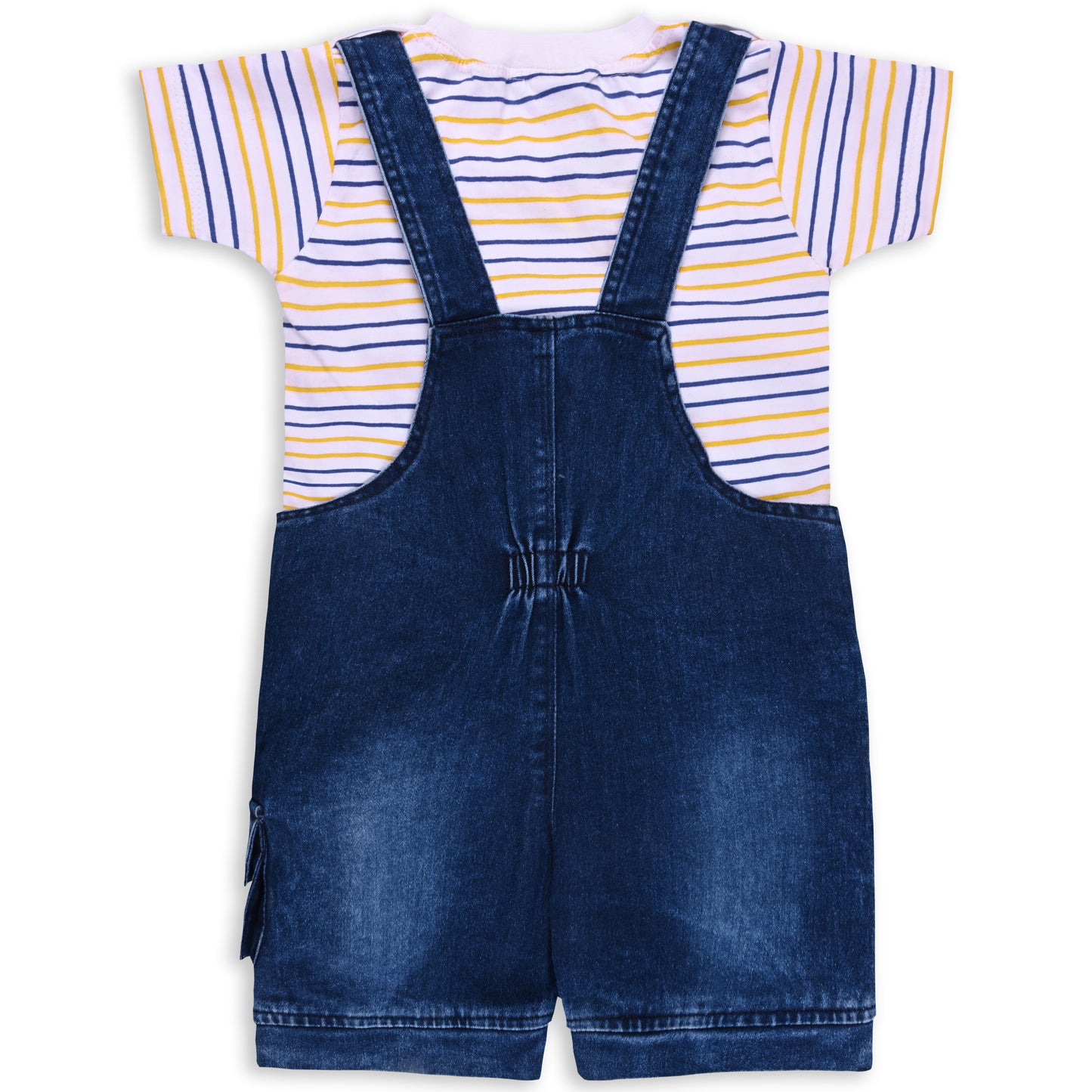 Baby Boys Striped T-Shirt and Shorts Dungaree Set